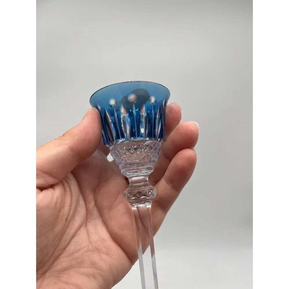 Saint Louis Crystal France TOMMY Blue Cordial Glass 5 1/4